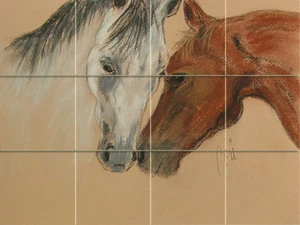 Art Horses Mural Ceramic Backsplash Bath Tile #1618 - Picture 1 of 2