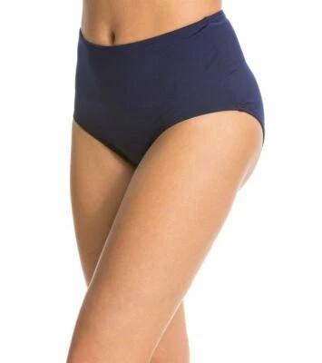 Parte inferior de bikini de cintura alta lisa TYR (azul marino) traje de baño para mujer talla 10 1116 Foto 1 de 2