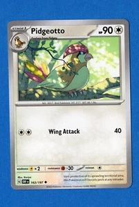 Pidgeotto163/197 Uncommon Regular Pokémon Scarlet & Violet Obsidian Flames - Picture 1 of 3