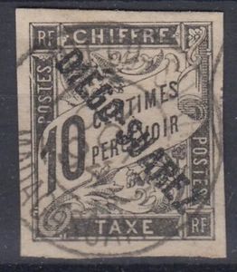 BRIEFMARKE DIEGO SUAREZ STEUER 10c SCHWARZ NR. 17 AUSGEWÄHLTE GESTEMPELT - SEHR GUTER RAND - Bild 1 von 2