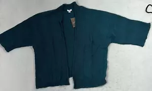 J. Jill Cardigan Sweater Marine Short Sleeve Open Front Womens Size Medium - Picture 1 of 11