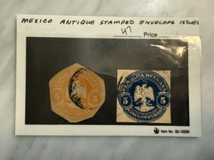 2 - 5 Cent / Centavos Mexican Stamp Blue And Yellow Antique Very Well Preserved - Picture 1 of 1