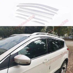 8X For Ford Escape 2013-2019 ABS Chrome Window Visor Vent Shades Sun Rain Guard - Picture 1 of 12