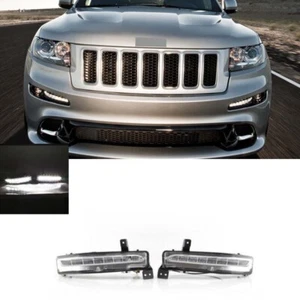Pair LED Daytime Running Light Fog Lamp For Jeep Grand Cherokee SRT8 2012-2016 - Picture 1 of 9