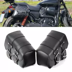 2PCS Motorcycle PU Side Saddle Bags for Harley Davidson XL Sportster 1200 Custom - Bild 1 von 12