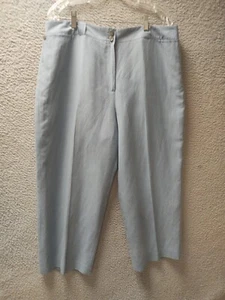 Talbots Wide Leg Pants Womens Size 18 Blue 55% Silk 45% Linen 1042 - Picture 1 of 6