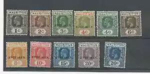MAURITIUS 1922 KGV SPECIMENS SCOTT #s 179-83, 185-87, 191-93 MLH FREE USA SHIP - Picture 1 of 1