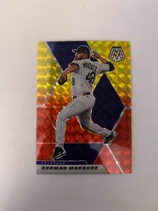 2021 Panini Mosaic Mosaic Choice Fusion Red and Yellow #127 German Marquez 34/64 - Bild 1 von 2