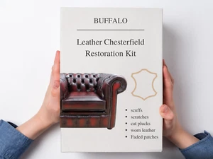 Oxblood Leather Chesterfield Repair & Colour Restoration Kit - View the Results! - Picture 1 of 3