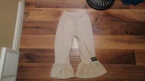 Matilda Jane size 6 Spring 2007 Striped big ruffles olive green ivory EUC - Picture 1 of 4