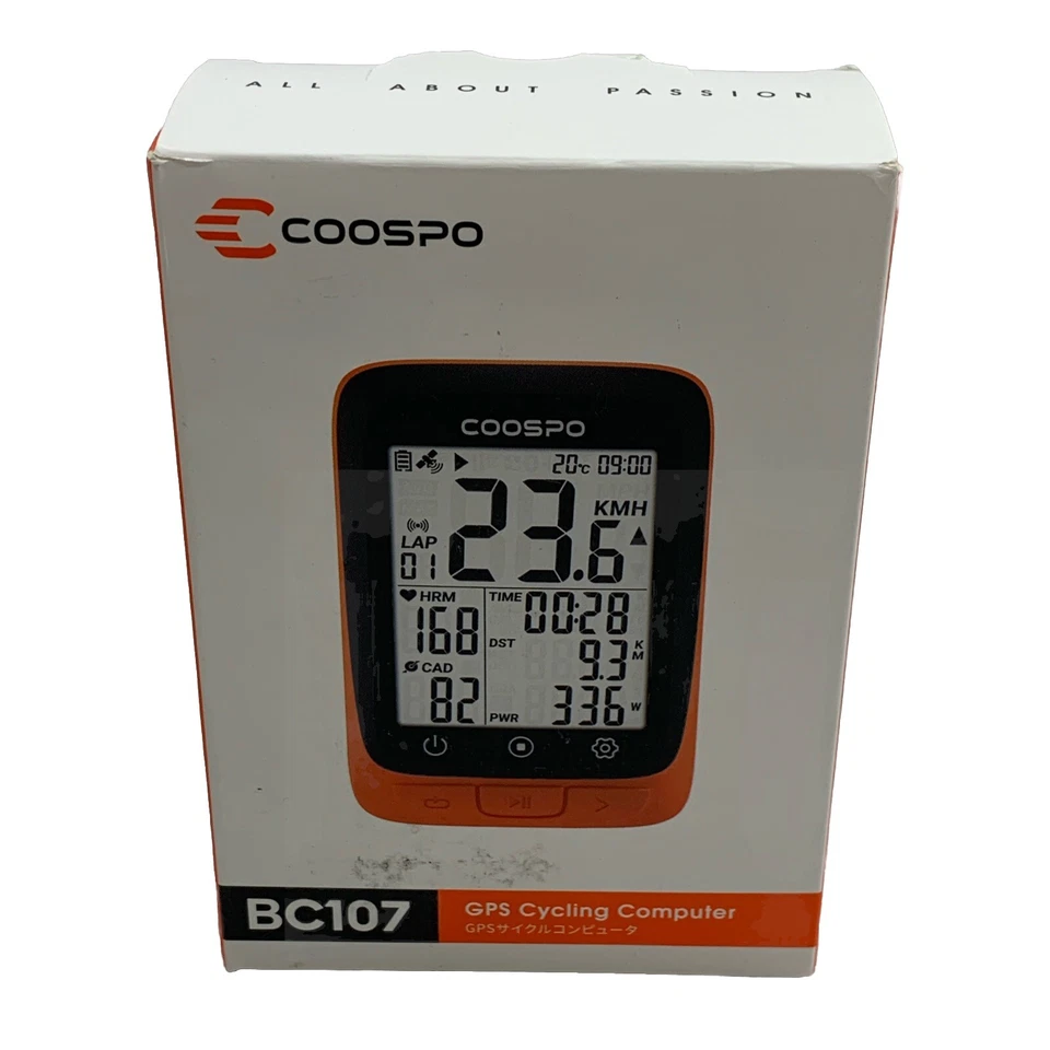 COOSPO Fahrradcomputer Kabellos GPS Fahrradcomputer GPS Bike Tracker BC107 Orange - Bild 1 von 4