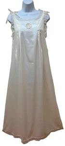 Vintage Najla New York Silky Crepe Lace Full Length Nightgown S 1970's USA NOS - Bild 1 von 10