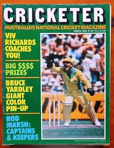 1982 Australian Cricket Magazine: CRICKETER (March Issue) 71 pages - Picture 1 of 6
