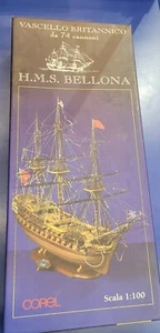 COREL SM54 HMS BELLONA, Vascello Britannico da 74 Cannoni del 1780 Kit 1:100 NIB - Picture 1 of 6
