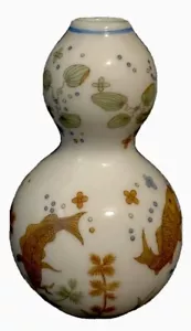 Vintage Imperial Dynasty Double Gourd Koi Fish Mini Porcelain Bud Vase Japan - Picture 1 of 6