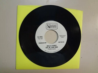 BILLY FURY:(w/Jimmy Page Of Led Zeppelin)Give Me Your Word-U.S. 7" 66 UA 50061DJ - Image 1 of 2
