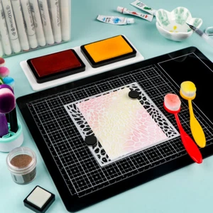 Magnetic Glass Craft Mat Scratch Heat Resistant Glass Media Cutting Mat Black - Picture 1 of 12