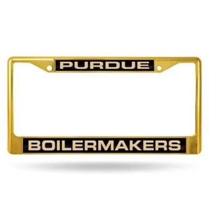 Purdue Boilermakers Gold Painted Metal Laser Cut License Plate Frame - Picture 1 of 5