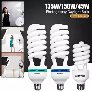 Spiral Light Bulb 45W 135W 150W Daylight 5500K E27 Studio Lighting Photo Lamp UK - Picture 1 of 42