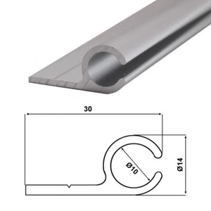 (6€/m) Kederschiene 2m Alu eloxiert 14x30mm Zeltkeder 7,5-8,5mm 0° - Bild 1 von 2