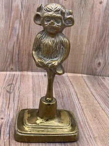 Vintage Bronze Paperweight Monkey Demon Devil Heavy 6.5” - Picture 1 of 8