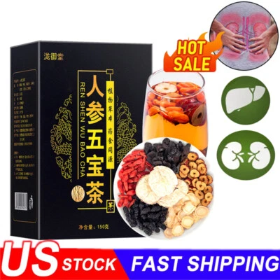 Natural Tea Formula Ginseng Five Treasure Tea, Kidney Tea Chinese Herbal Tea USA - Image 1 of 4