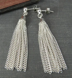 925 Sterling Silber Ohrhänger mit Fransen - Bild 1 von 1