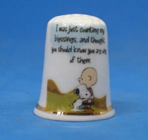 Birchcroft Porzellan Fingerhut -- Count Your Blessings -- kostenlose Kuppel Geschenkbox - Bild 1 von 3