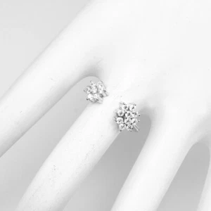 Anillo de plata de ley 925 redondo AAA simulado circonita cúbica flor piedras preciosas joyería - Imagen 1 de 10