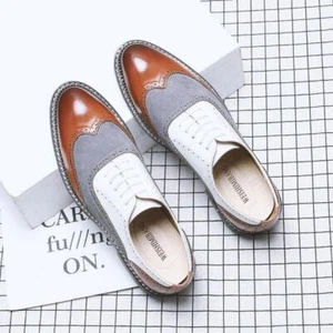 Retro Britisch Herren Spitz zulaufend Flach Mehrfarbig Halbschuhe Schnürschuhe Elegant Schuhe Heiß - Bild 1 von 13