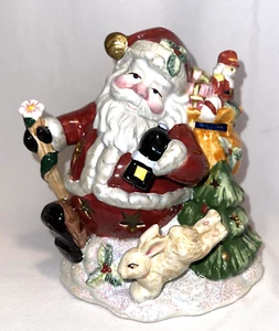 Estatuilla de Papá Noel Candelabro Té Lite Juguetes de Navidad Estatuillas Cerámica 5 " - Imagen 1 de 12