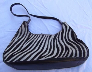 Charles David Black and White Zebra Print Purse leather - Picture 1 of 5