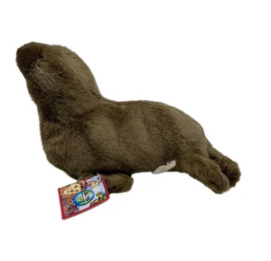 "De colección 1989 K&M International sello marrón morsa peluche animal de peluche 11""" - Imagen 1 de 4