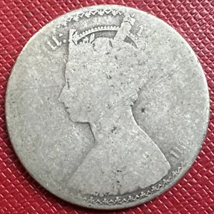 Great Britain 1877 (MDCCCLXXVII) SILVER Florin. Gothic Type. Victoria. KM# 746.2 - Picture 1 of 3