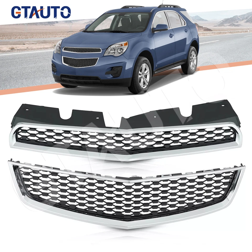 Front Bumper Grille w/Chrome Molding Trim For 2010-2015 Chevrolet Chevy Equinox - Image 1 of 4