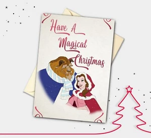 Handmade Wintertime Belle and the Beast Ballroom Christmas Card - Picture 1 of 2