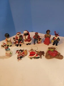 10 African American Black Christmas Tree Ornaments - Picture 1 of 3