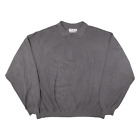 Vintage WORLD OF BASIC Mens Sweatshirt Grey Collared 90s XL