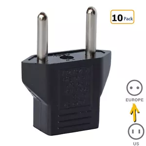 10pcs USA to Europe Asia Plug Adapter US to EU Travel Adapter Plug Converter - Picture 1 of 5