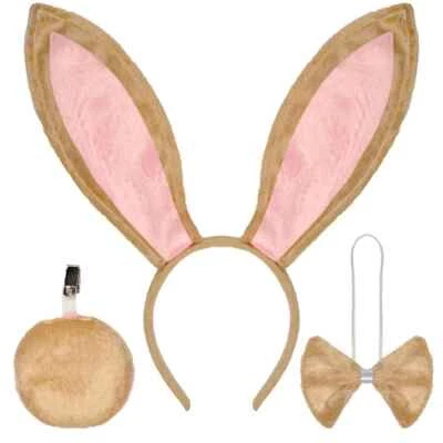 Funcredible Bunny Ears Headband Kit - Mellow Push Easter Rabbit Ears Tail Bowtie - Image 1 of 4