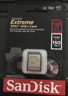 SanDisk Extreme 128GB SDXC 150MB/S - Image 1 of 2