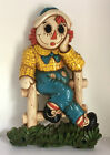 VTG 1977 Raggedy Andy Doll 11? Wall Art Plaque Syroco Clown Kids Decor #7510 USA