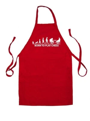 Born To Giocare Scacchi - Unisex Bambini Grembiule - Giocatore Gioco King Regina - Immagine 1 di 2