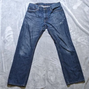 Levis Jeans Herren 34x31 Blau 514 Slim Straight Distressed Workwear Dark Wash - Bild 1 von 13