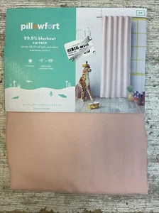 Pillowfort Blackout Curtain Panel Pink Twill 84" X 42" New - Picture 1 of 5