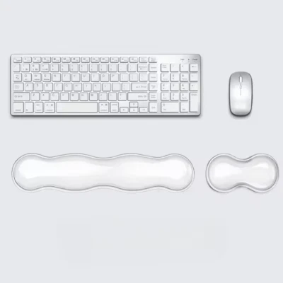 Mouse Pad with Keyboard Wrist Rest Anti Slip Silicone Transparent Gel Desktop - Image 1 of 4
