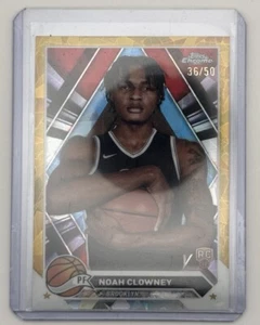 Noah Clowney 2023-24 Topps Chrome Gold Refractor Rookie # /50 Brooklyn RC #180 - Picture 1 of 2