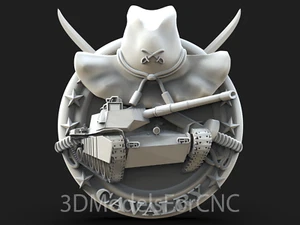 File STL modello 3D per router CNC laser e stampante 3D serbatoio cavalleria - Foto 1 di 1