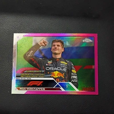 2023 Topps Chrome Formula 1 F1 #180 Max Verstappen Pink Refractor /75  - Image 1 of 3