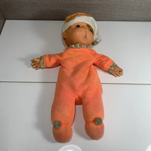 Vintage Mattel Baby Beans 1970s Doll 12" Tall Pink Body Yawning Face Retro Doll - Foto 1 di 15